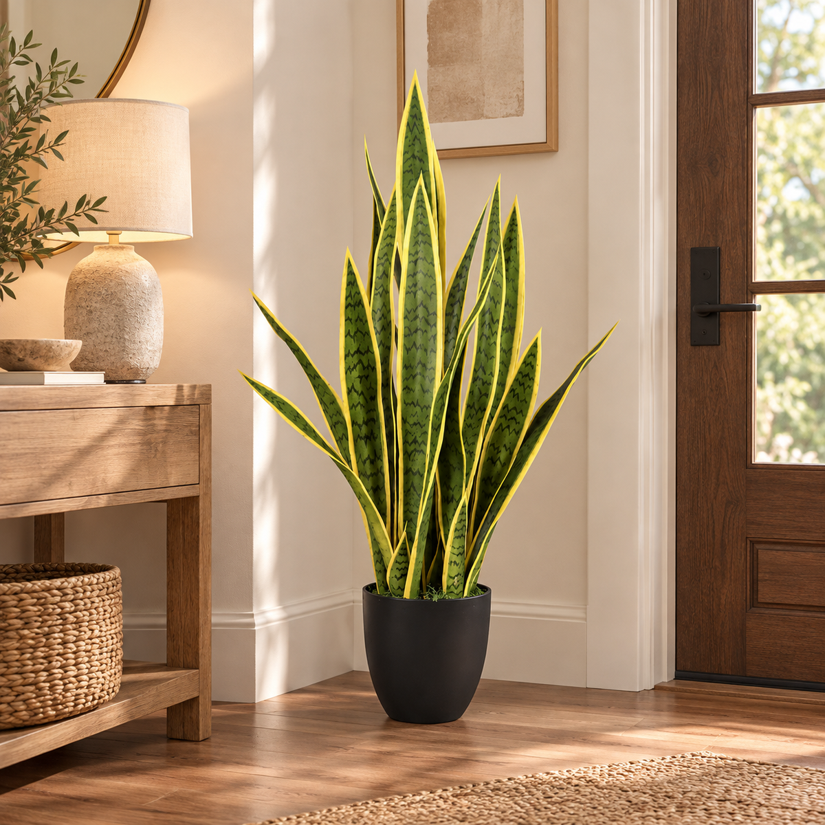 Faux Variegated Snake Plant (2.92 ft H)