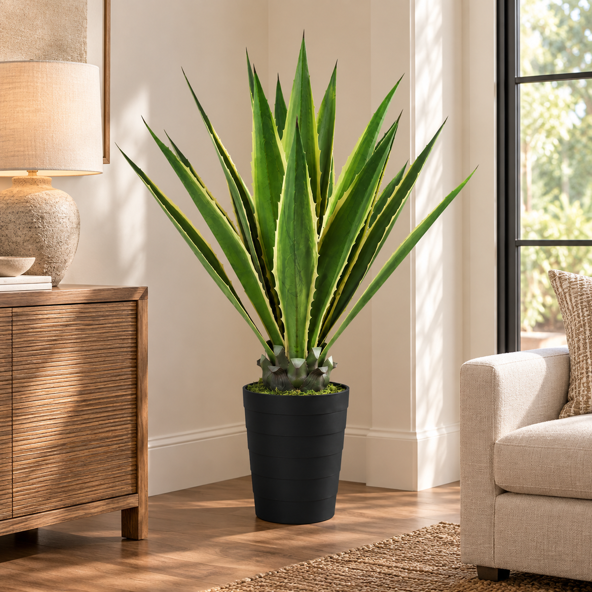 Faux Variegated Agave (3.12 ft H)