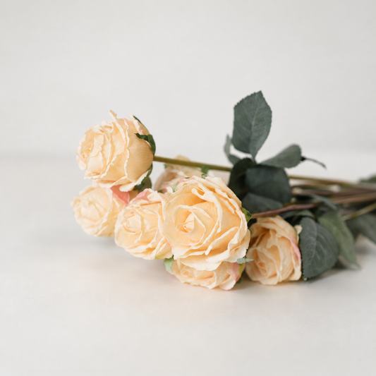 Champagne Long Stem Artificial Roses (10 Stems)
