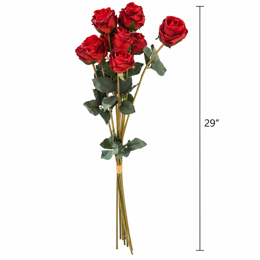 Red Long Stem Artificial Roses (10 Stems)