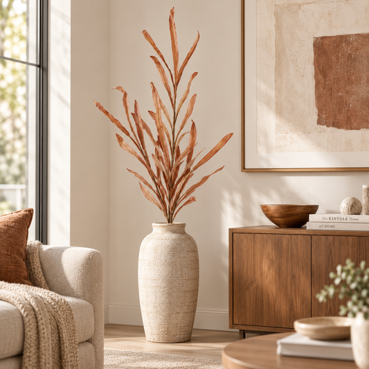 4-Branch Faux Orchid Leaves (50.39 in H)
