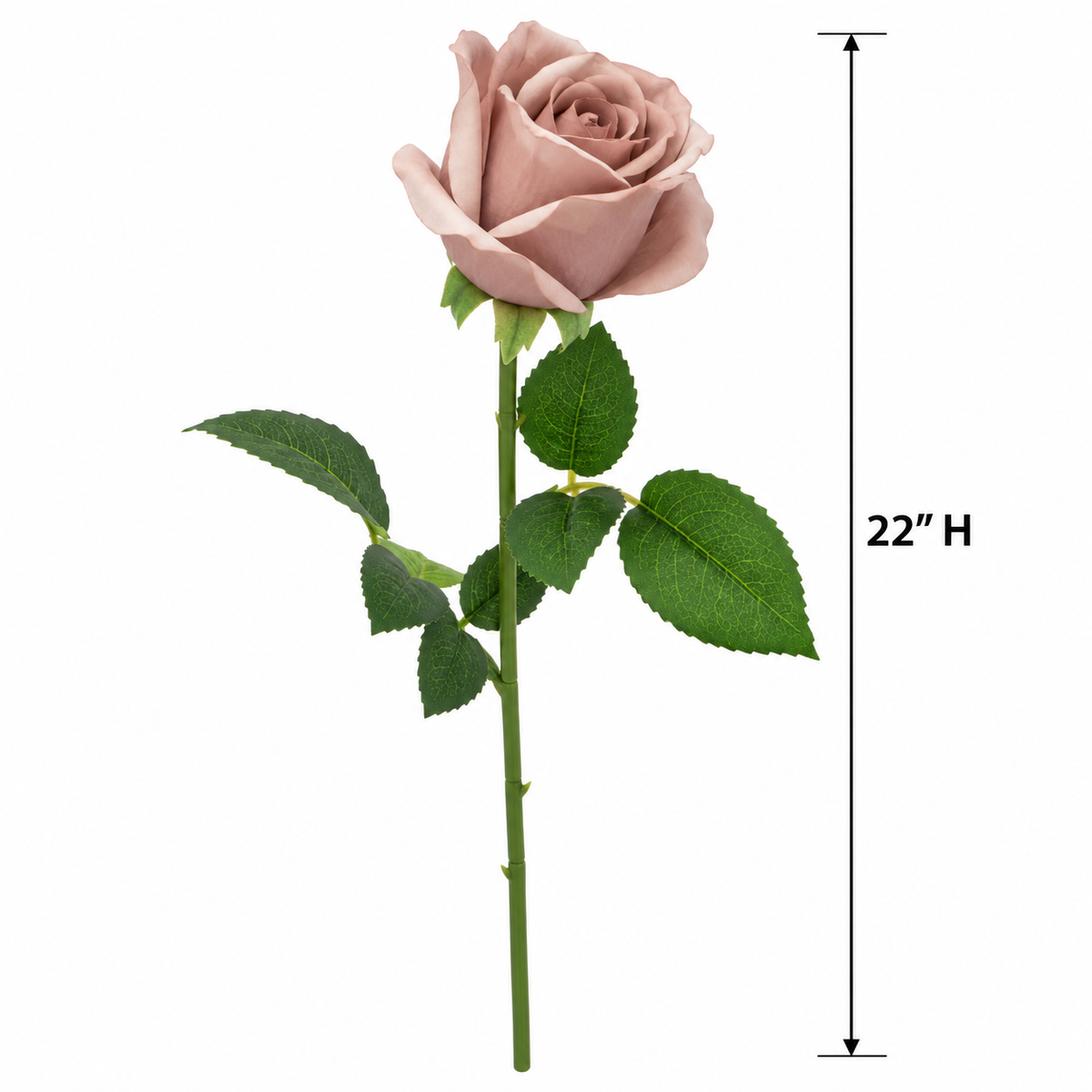 Faux Small Rose Stem (22 in H)