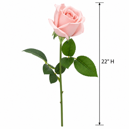 Faux Small Rose Stem (22 in H)