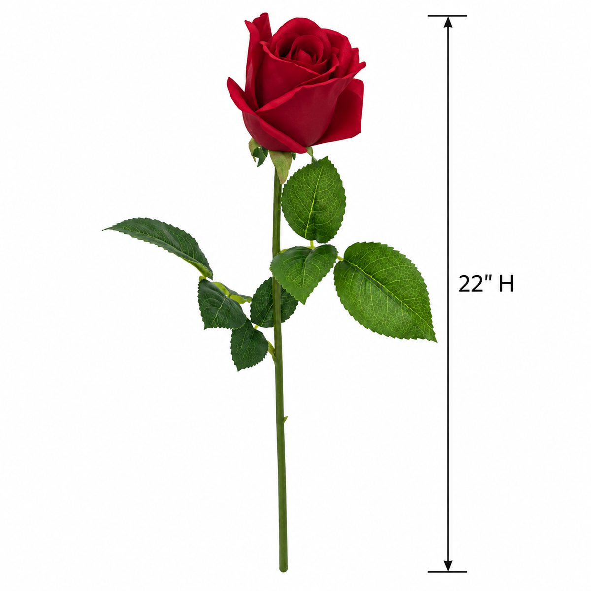 Faux Small Rose Stem (22 in H)