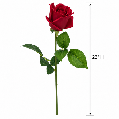 Faux Small Rose Stem (22 in H)