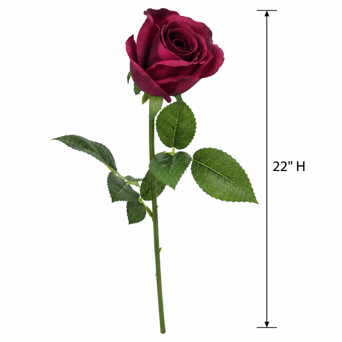 Faux Small Rose Stem (22 in H)