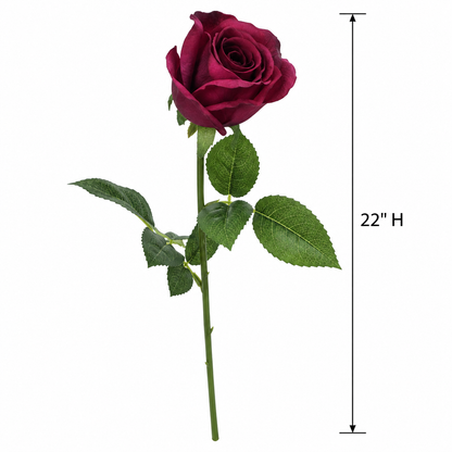 Faux Small Rose Stem (22 in H)