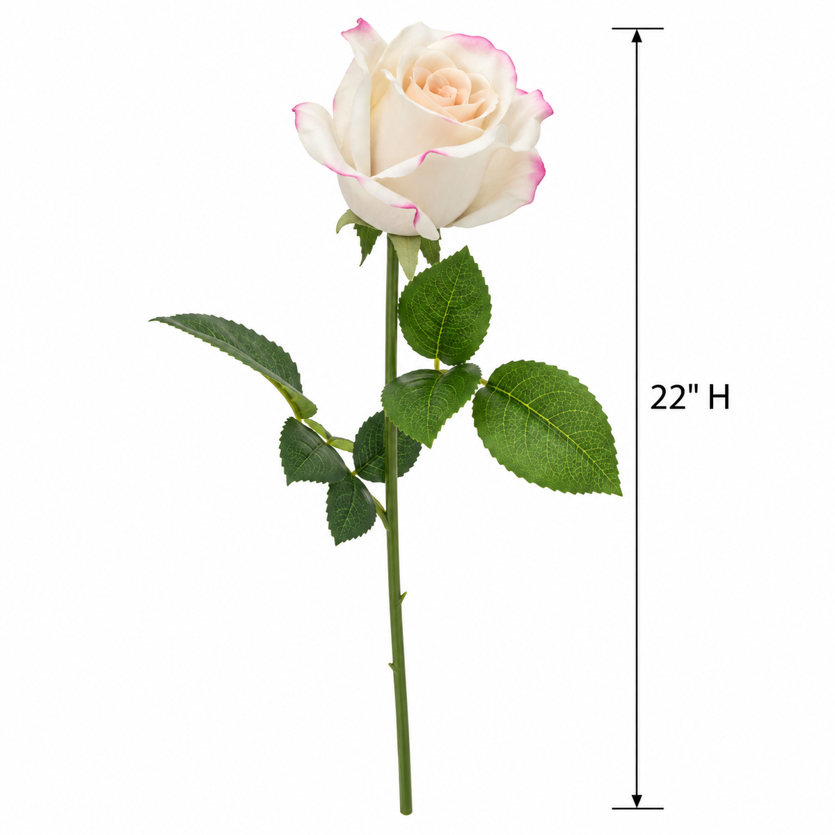 Faux Small Rose Stem (22 in H)