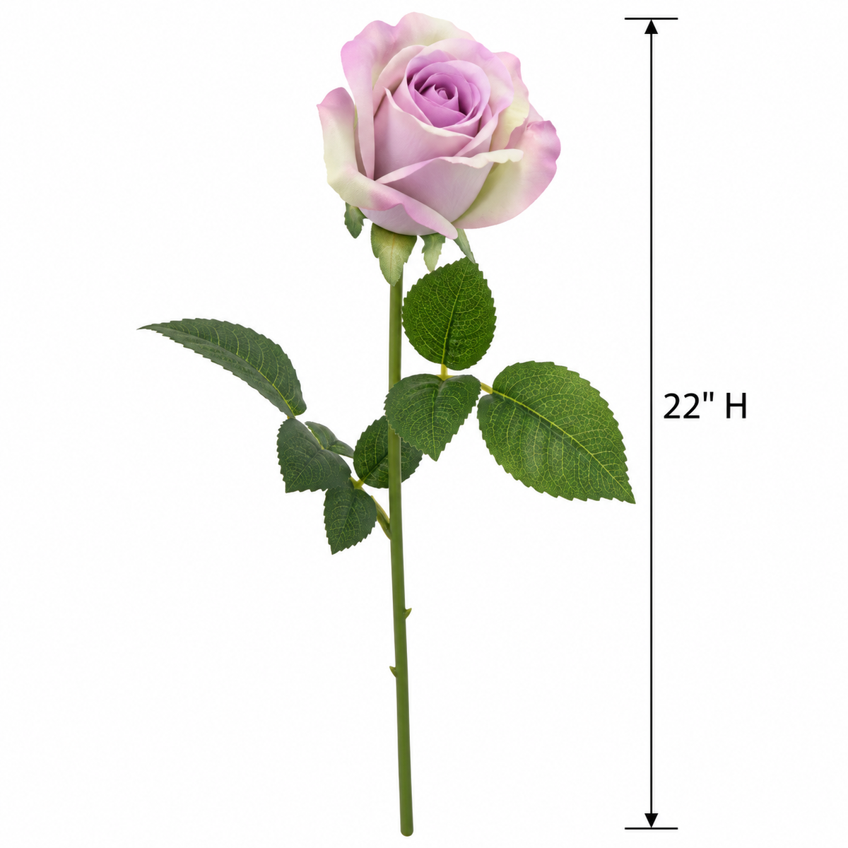 Faux Small Rose Stem (22 in H)