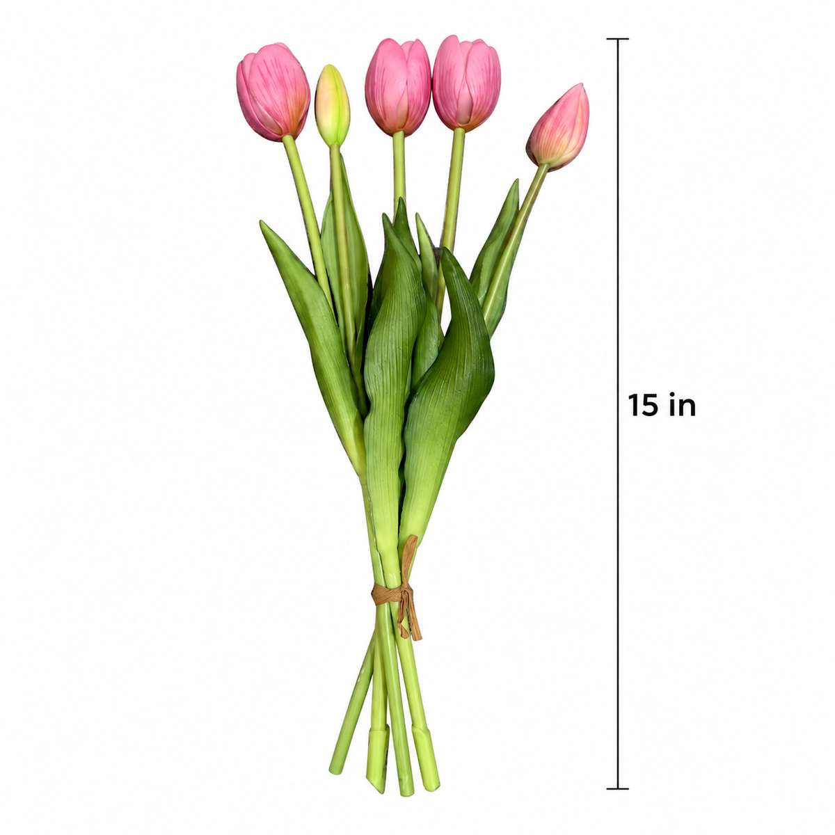 Faux 5-Head Tulip Stem (15.35 in H)