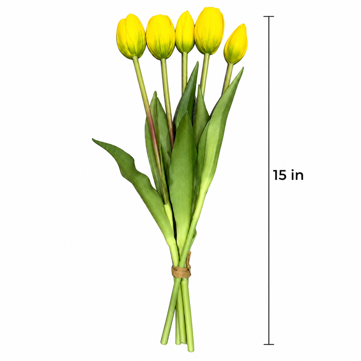 Faux 5-Head Tulip Stem (15.35 in H)