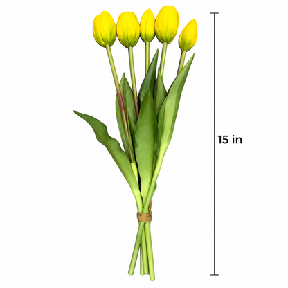 Faux 5-Head Tulip Stem (15.35 in H)