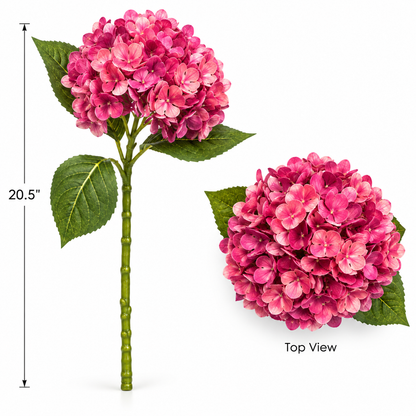 Faux Hydrangea Stem, 5 Different Colors (21 in H)