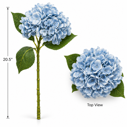 Faux Hydrangea Stem, 5 Different Colors (21 in H)