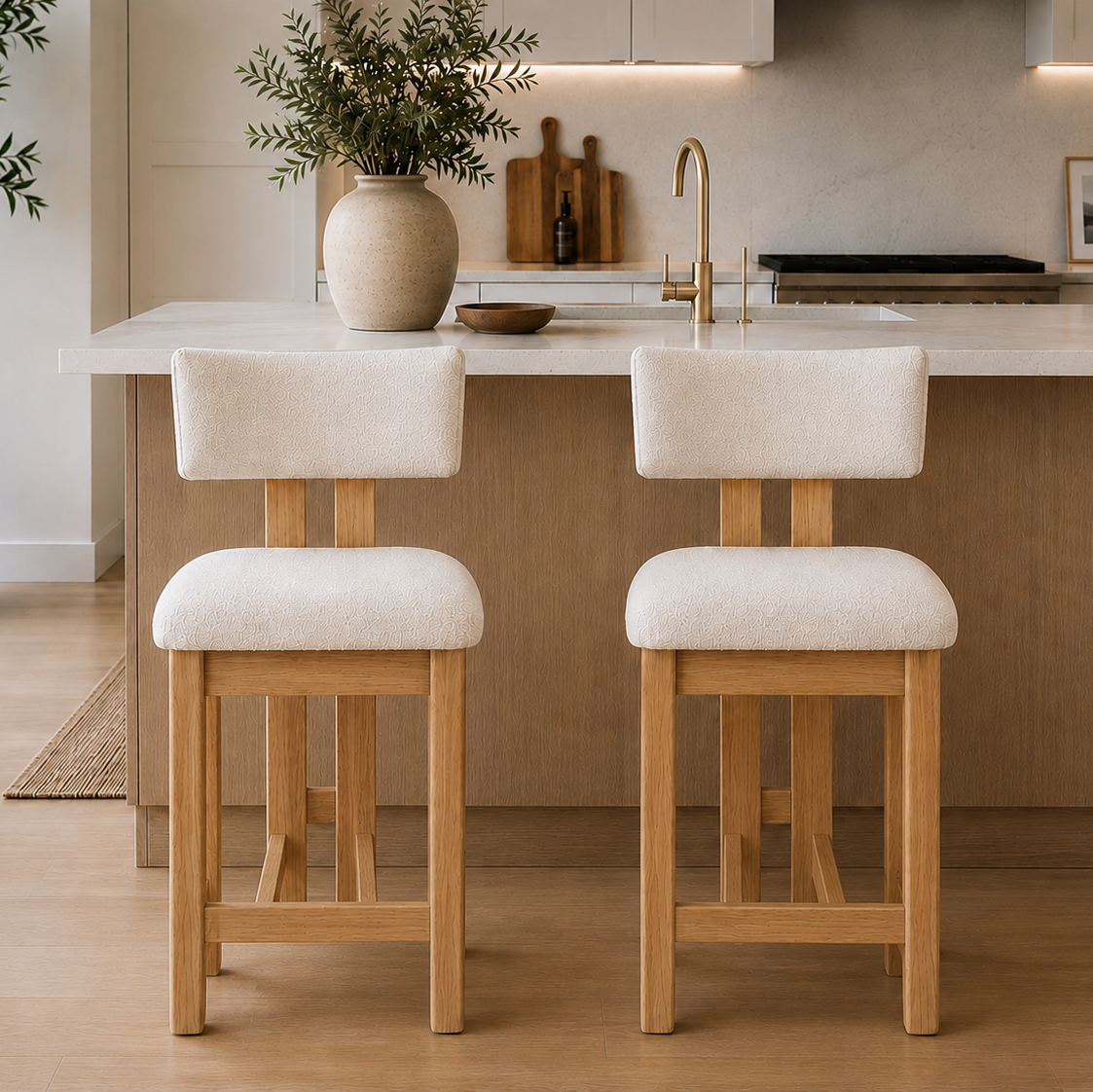 Fleece Dining Counter Stool (Set of 2)