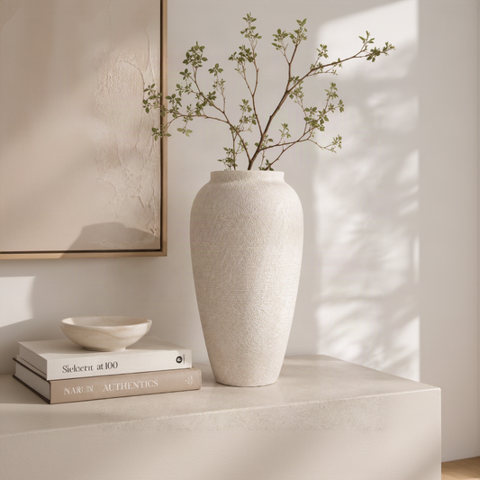 White Ceramic Vase-Large