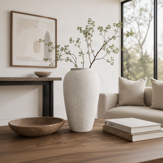 White Ceramic Vase-Medium