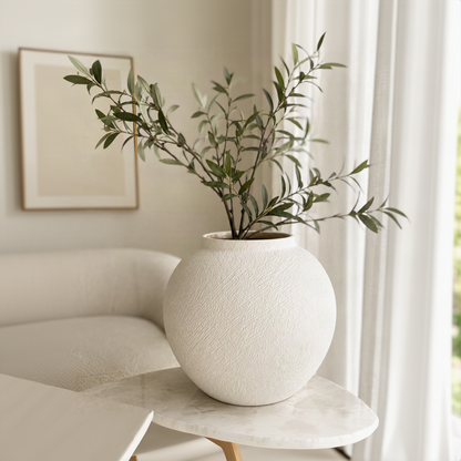 White Ceramic Vase-Small