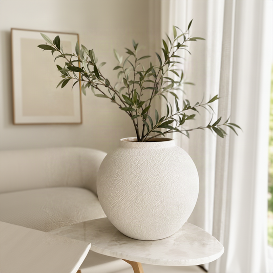 White Ceramic Vase-Small