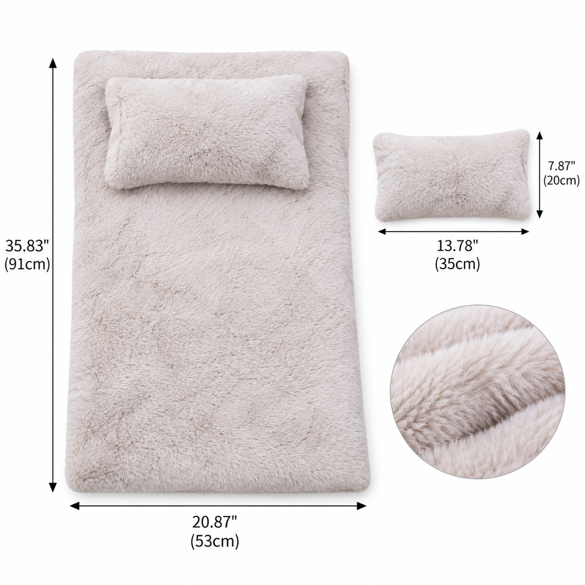 Wooden Pet Bed with Plush Cushion