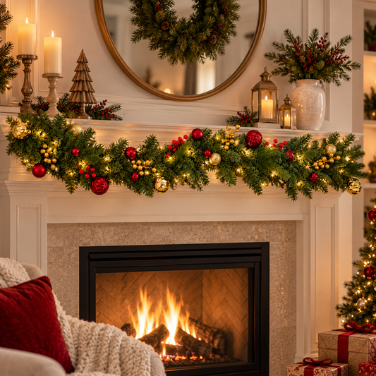 Lighted Ball Christmas Garland (4.92 ft L)