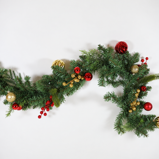 Lighted Ball Christmas Garland (3 Different Sizes)
