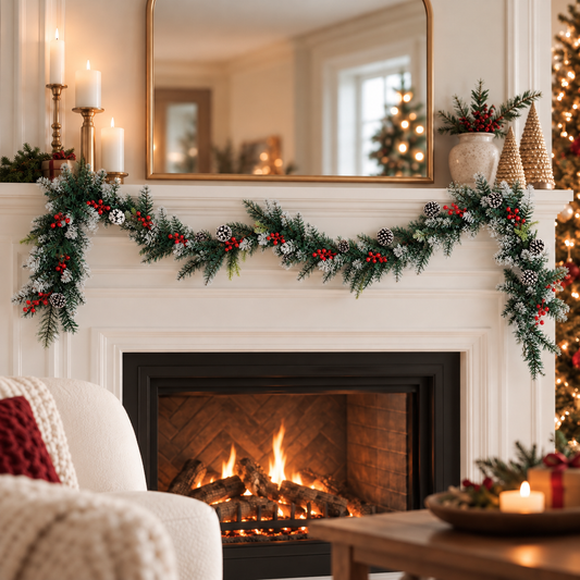 Snow Spray Christmas Garland (3 Different Sizes)