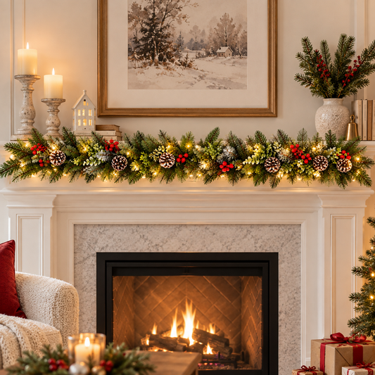 Snow Spray Christmas Garland (4.92 ft L)