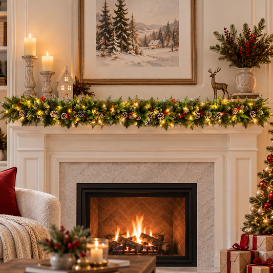 Snow Spray Christmas Garland (8.86 ft L)