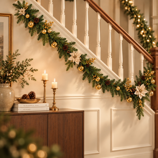 Golden Flower Christmas Garland (3 Different Sizes)