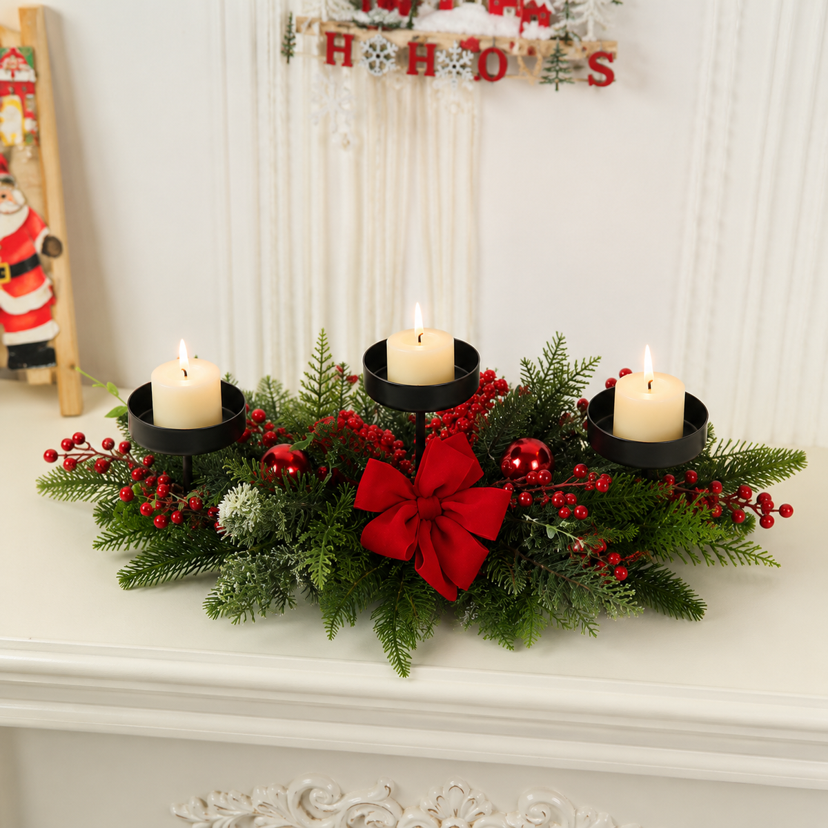 Red Bow Candlestick