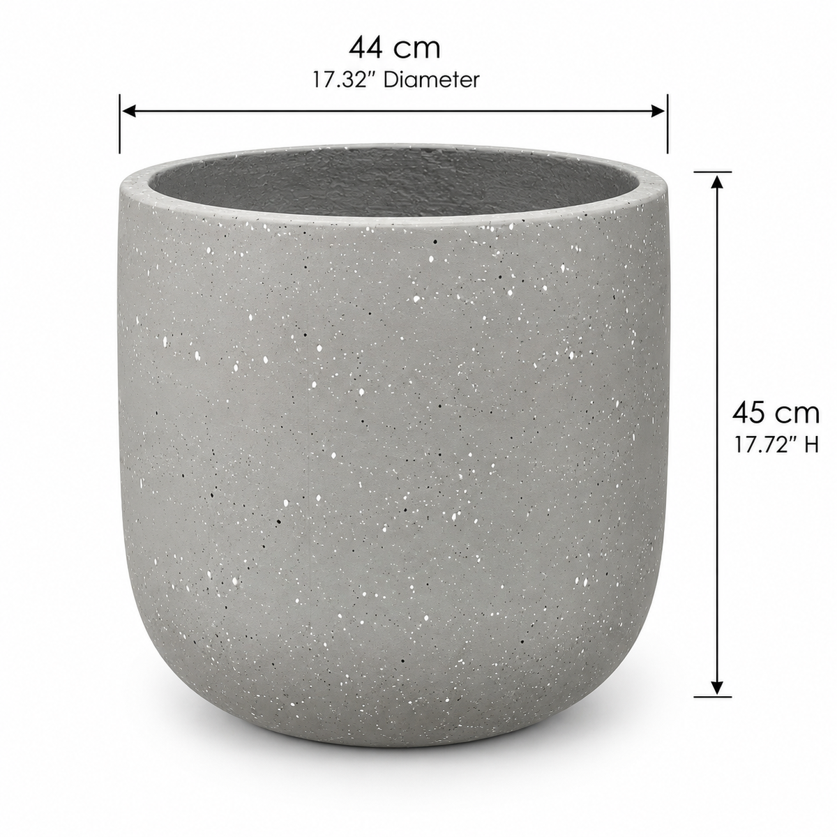 Light Grey Dotted Flower Pot (17.32"D×17.72"H)
