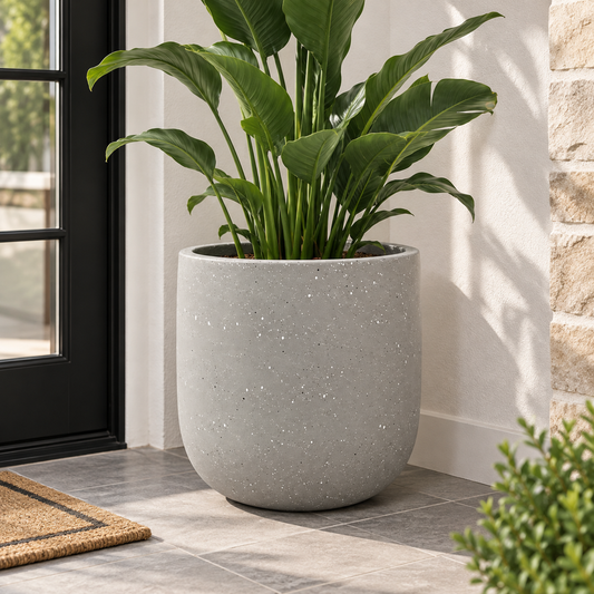 Light Grey Dotted Flower Pot (17.32"D×17.72"H)