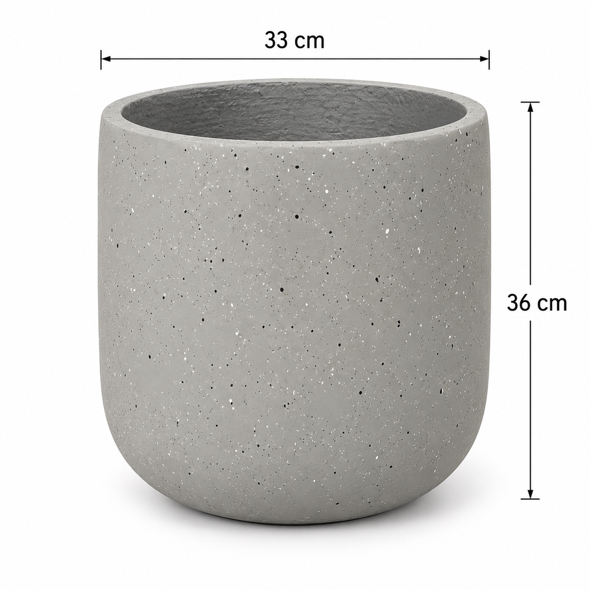 Light Grey Dotted Flower Pot (12.99"D×14.17"H)