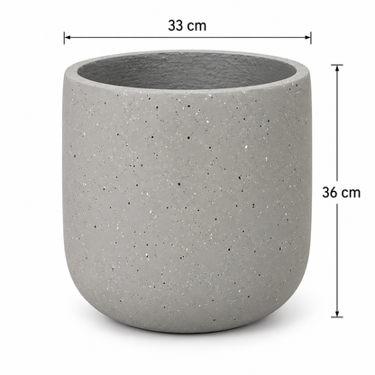 Light Grey Dotted Flower Pot (12.99"D×14.17"H)