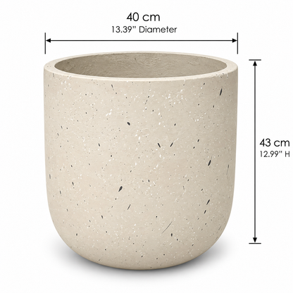 Beige Dotted Flower Pot (15.75"D×16.93"H)