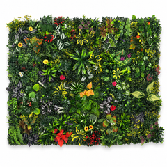 CanopyGrid Modular Greenery Wall Tile Kit — 20 Interlocking Faux Plant Panels (10" x 10")