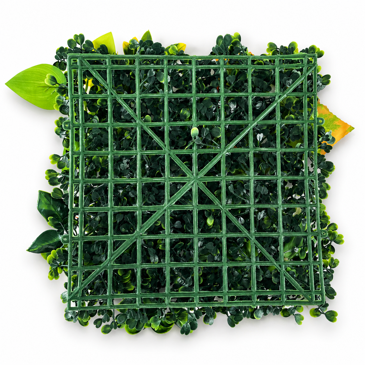 CanopyGrid Modular Greenery Wall Tile Kit — 20 Interlocking Faux Plant Panels (10" x 10")