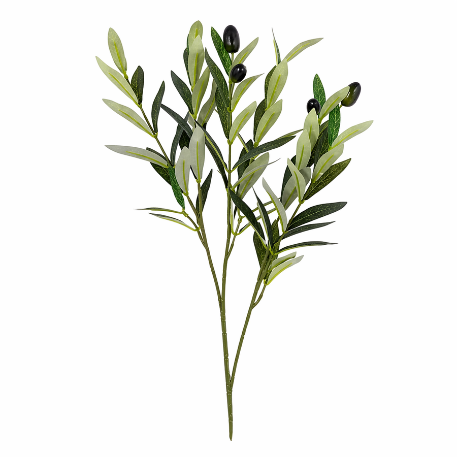 Olive Berry Spray Stem-Green Faux Olive Branch (17.7in)