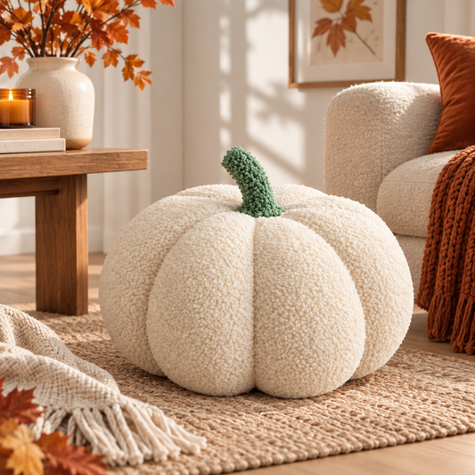 White Pumpkin Throw Pillow (19.69 in)