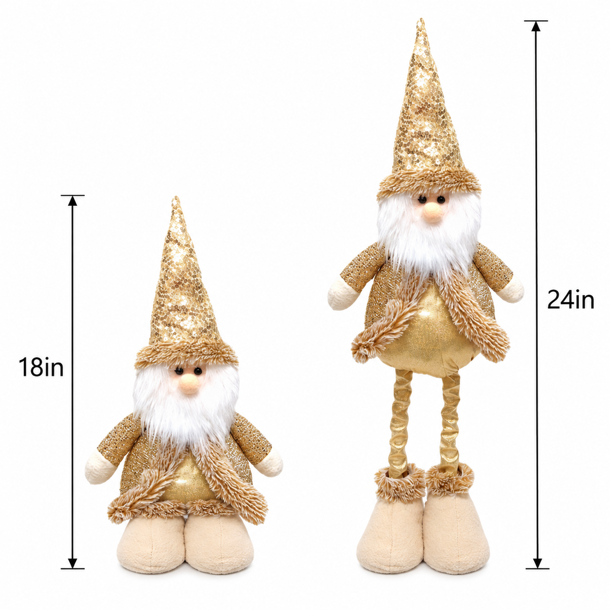 Extendable Santa Figurine (18"–24" H adjustable)