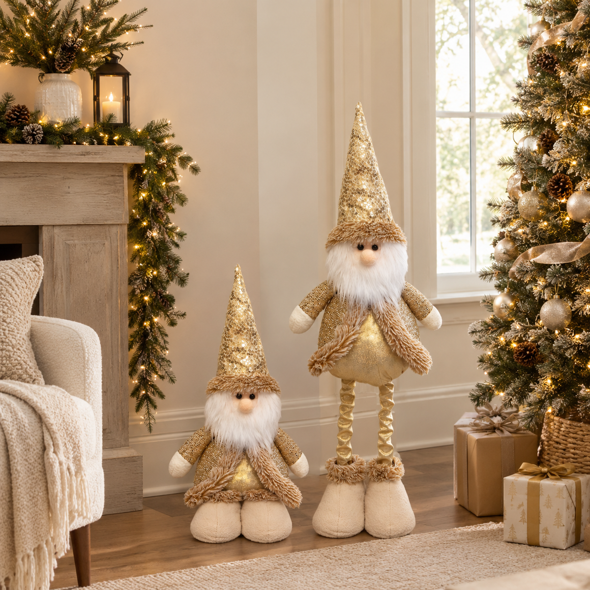 Extendable Santa Figurine (18"–24" H adjustable)