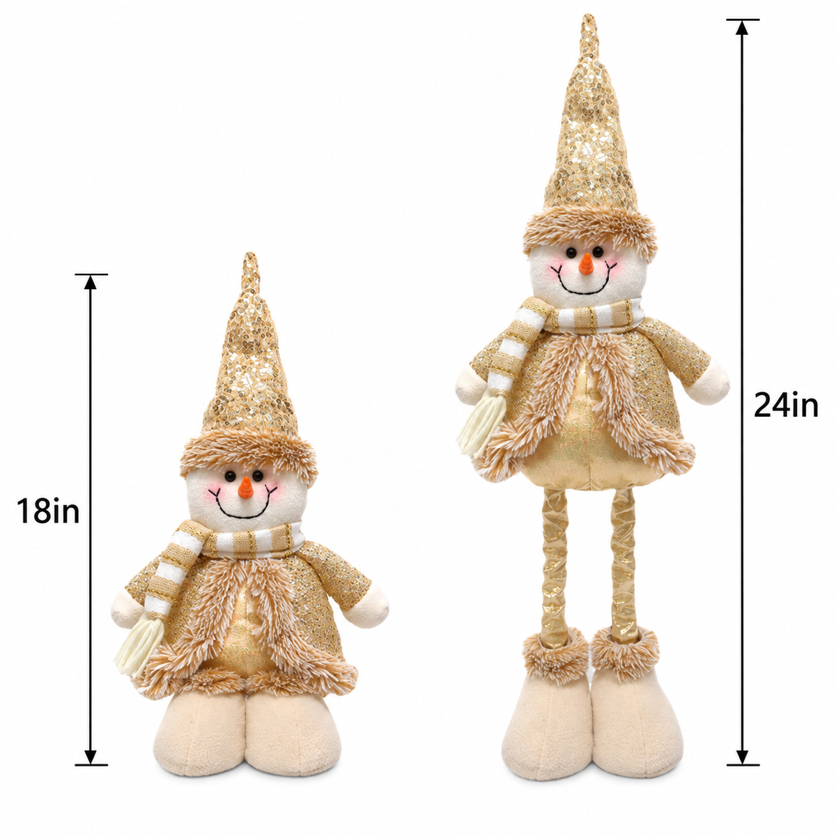 Extendable Snowman Figurine (18"–24" H adjustable)