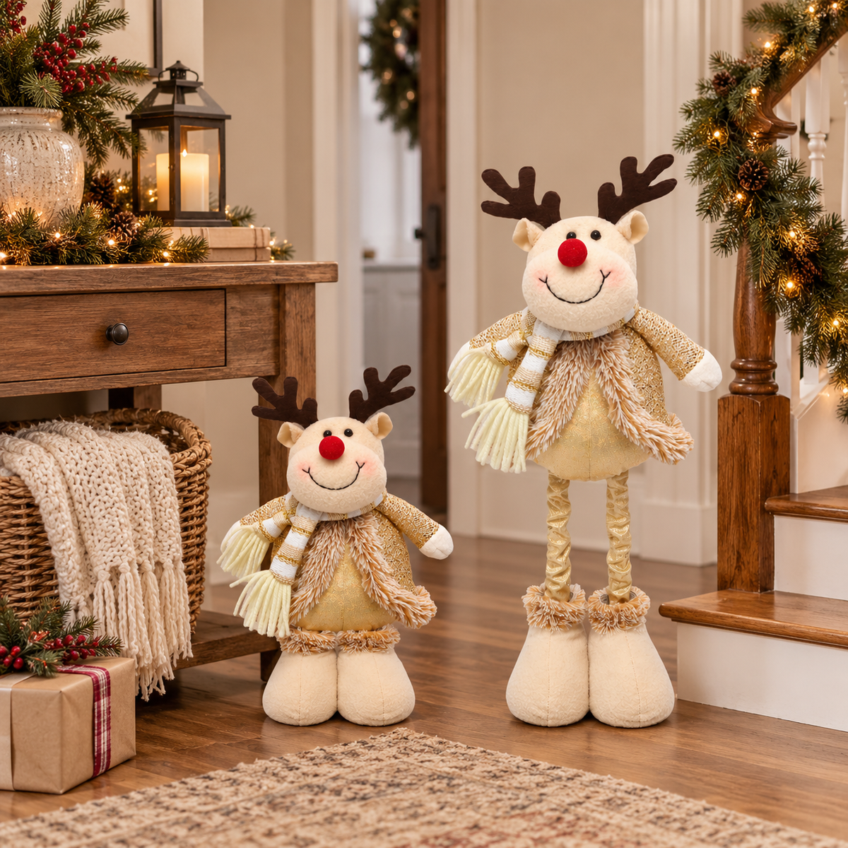 Extendable Reindeern Figurine (14"–20" H adjustable)