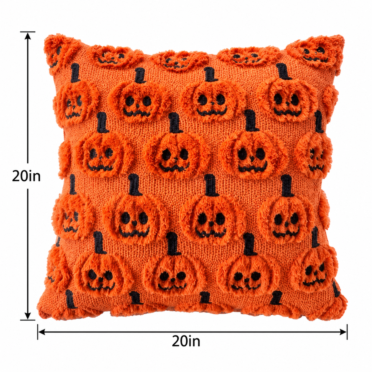 Big Eyed Pumpkin Pillow Case (20"L × 20"W)