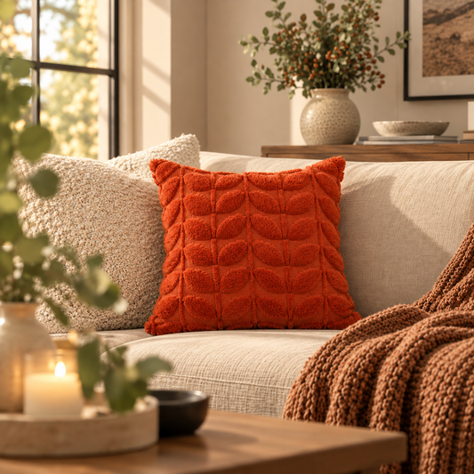 Leaves Decor Pillow Cover (18"L × 18"W)