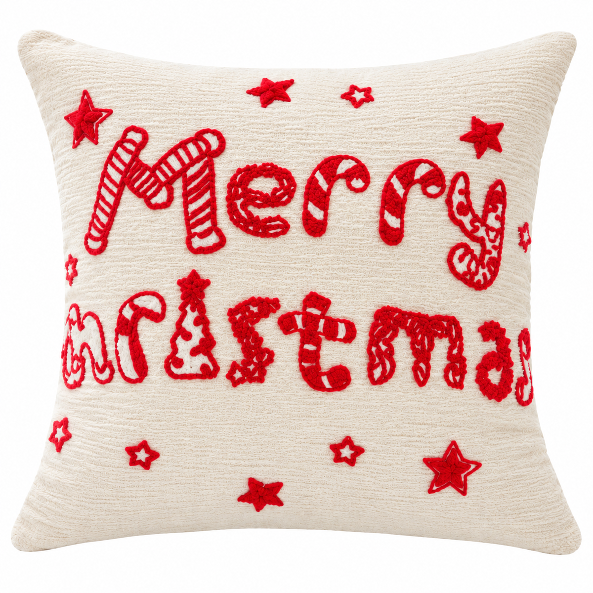 Chenille Star Decor Pillow Cover (18"L × 18"W)