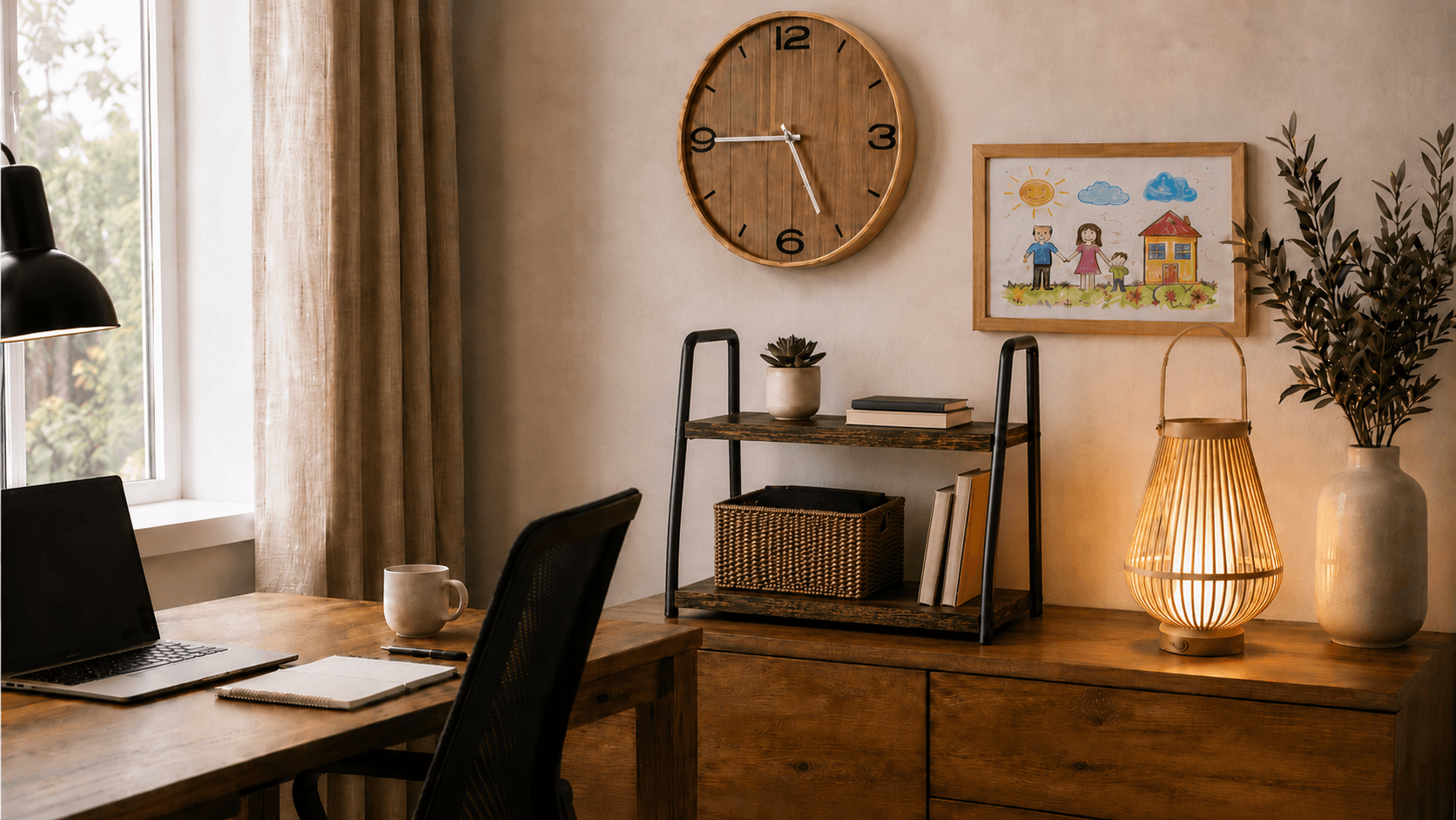 Quiet Home Office with a Small Reset Zone