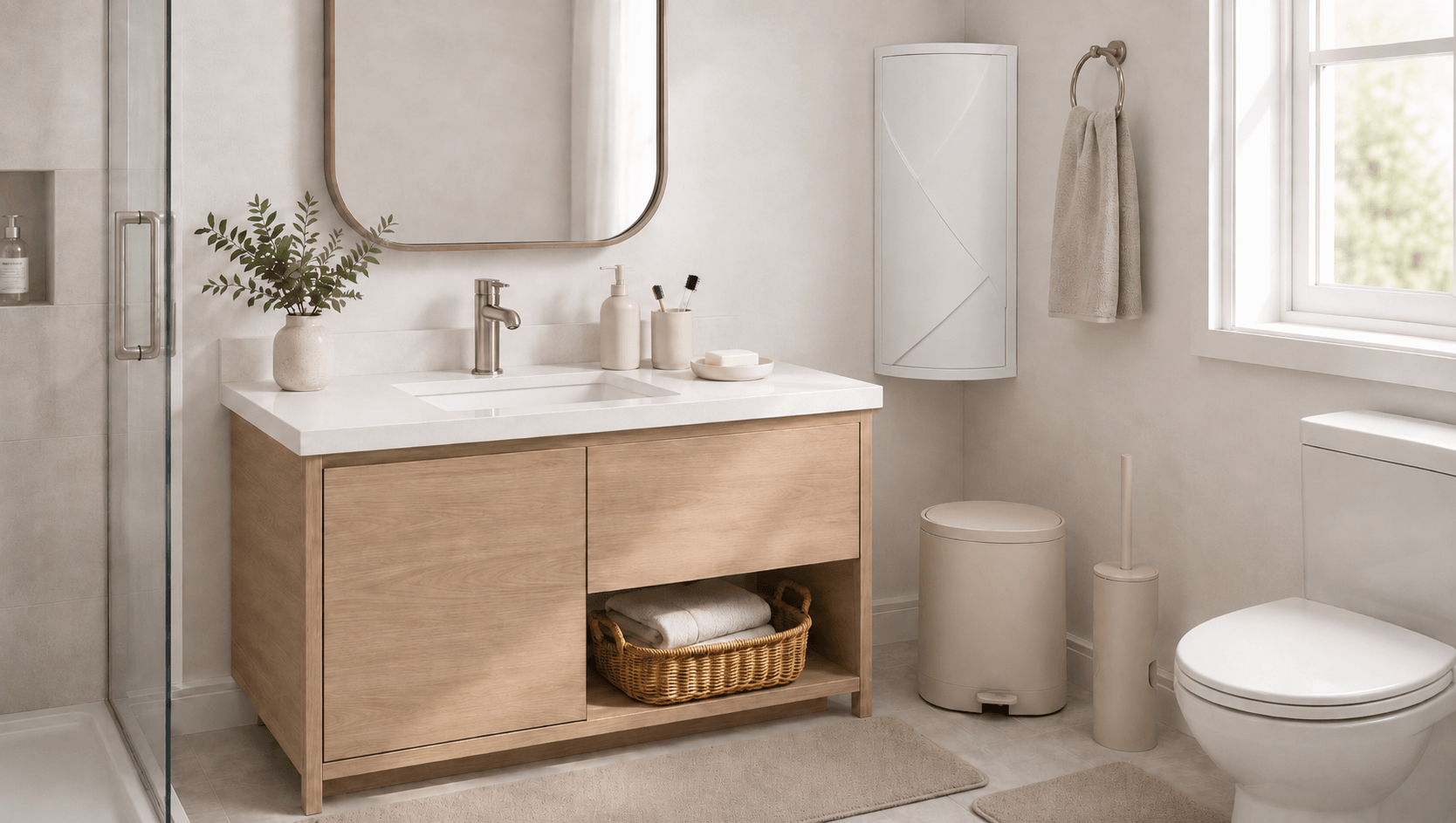Small Bathroom Counter without Renovating