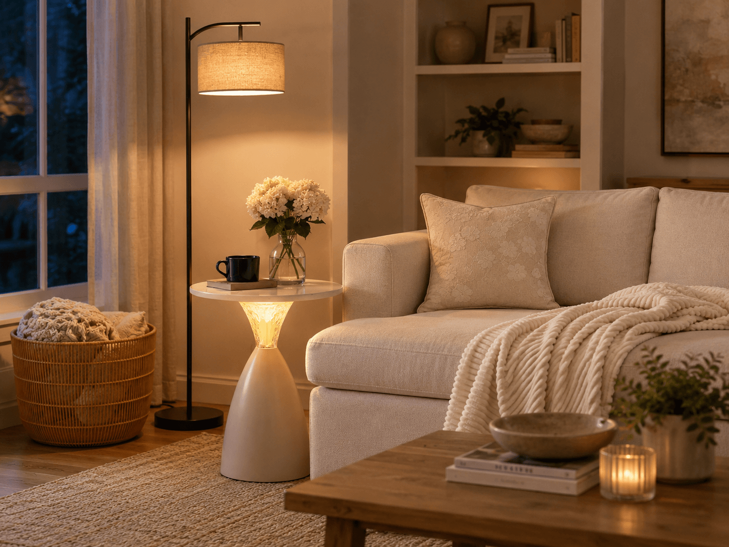 Soft Neutral Living Room Layers